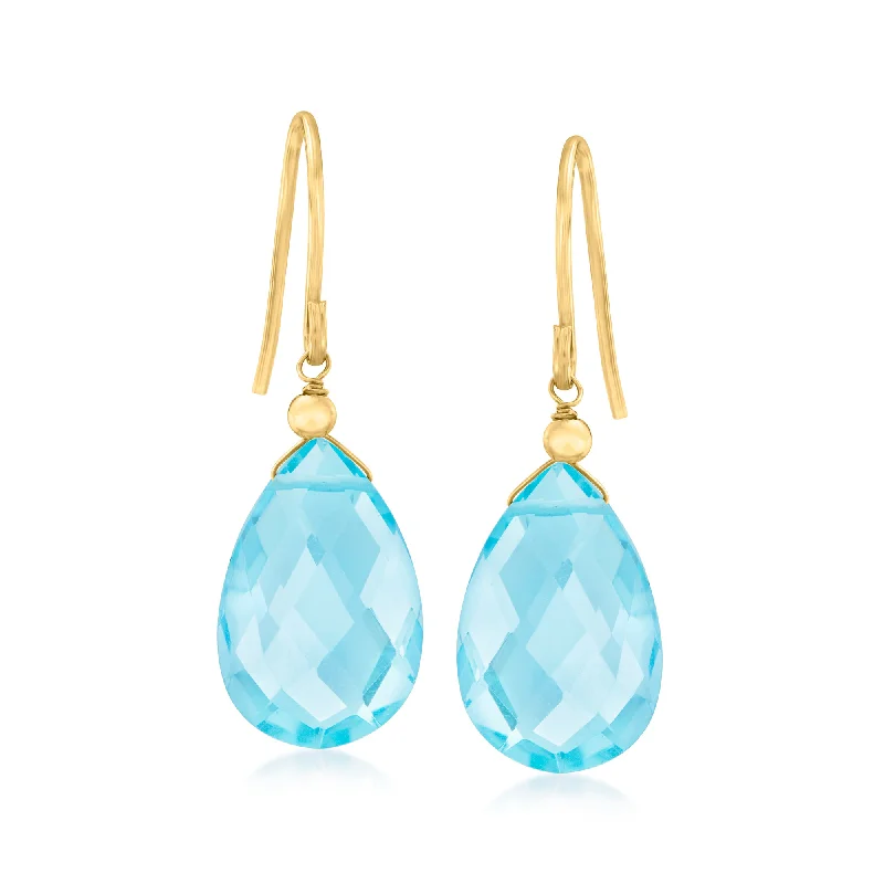 Glamorous Jewelry, Glamorous Deals – Shop Now Canaria Sky Blue Topaz Drop Earrings in 10kt Yellow Gold Glamorous Jewelry, Glamorous Deals – Shop Now Canaria Sky Blue Topaz Drop Earrings in 10kt Yellow Gold