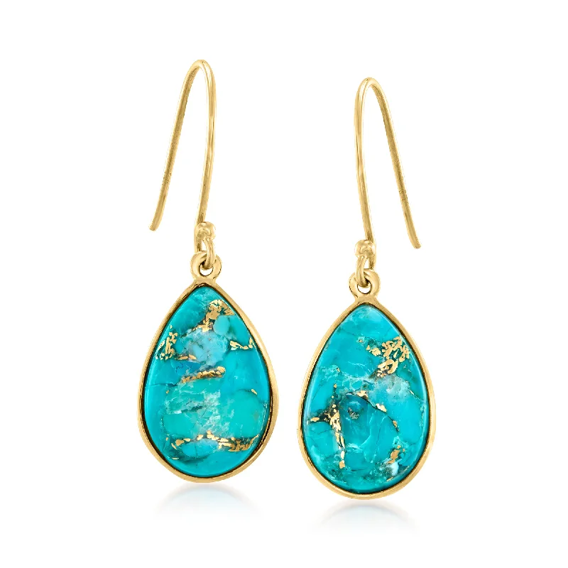 Exclusive Jewelry Bundles At Discounted Rates Canaria Turquoise Drop Earrings in 10kt Yellow Gold Exclusive Jewelry Bundles At Discounted Rates Canaria Turquoise Drop Earrings in 10kt Yellow Gold