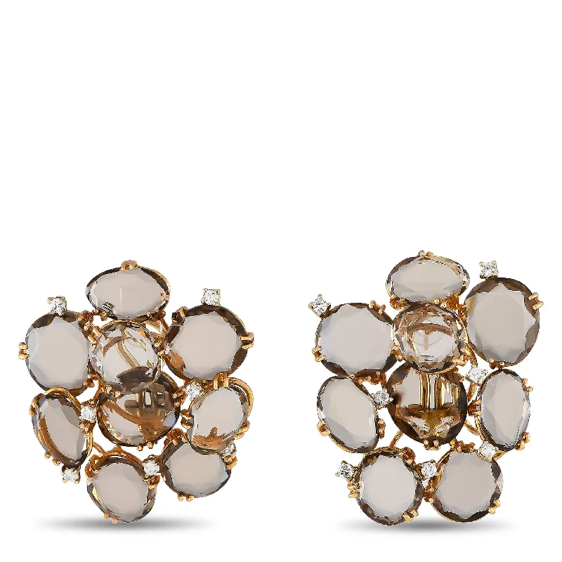 Seasonal Jewelry Deals – Elevate Your Style Casato 18K Rose Gold 0.28ct Diamond and Smoky Quartz Earrings 200534 Seasonal Jewelry Deals – Elevate Your Style Casato 18K Rose Gold 0.28ct Diamond and Smoky Quartz Earrings 200534