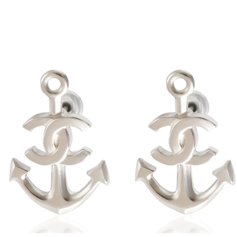 Fashion-Forward Jewelry At Exclusive Discounts Chanel 2018 Anchor CC Earrings in Palladium Plated Fashion-Forward Jewelry At Exclusive Discounts Chanel 2018 Anchor CC Earrings in Palladium Plated
