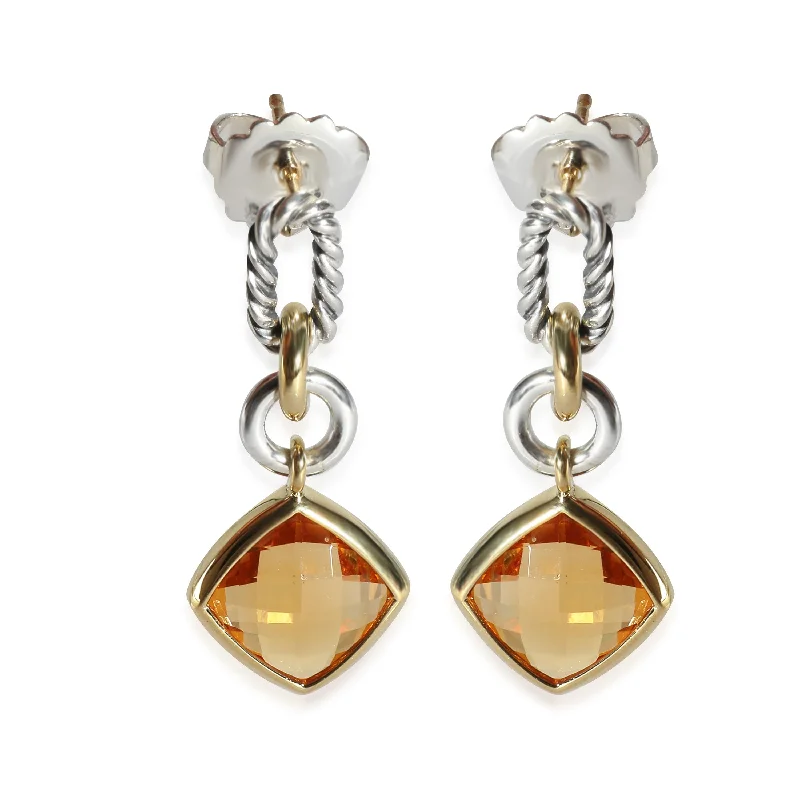 Dainty Floral Jewelry For Feminine Elegance David Yurman Citrine Drop Earrings in 18k Yellow Gold/Sterling Silver Dainty Floral Jewelry For Feminine Elegance David Yurman Citrine Drop Earrings in 18k Yellow Gold/Sterling Silver
