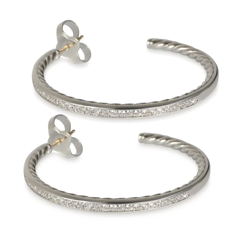 Versatile Layering Jewelry For Effortless Chic David Yurman Petite Pave Collection Earrings in Sterling Silver 0.64 CTW Versatile Layering Jewelry For Effortless Chic David Yurman Petite Pave Collection Earrings in Sterling Silver 0.64 CTW