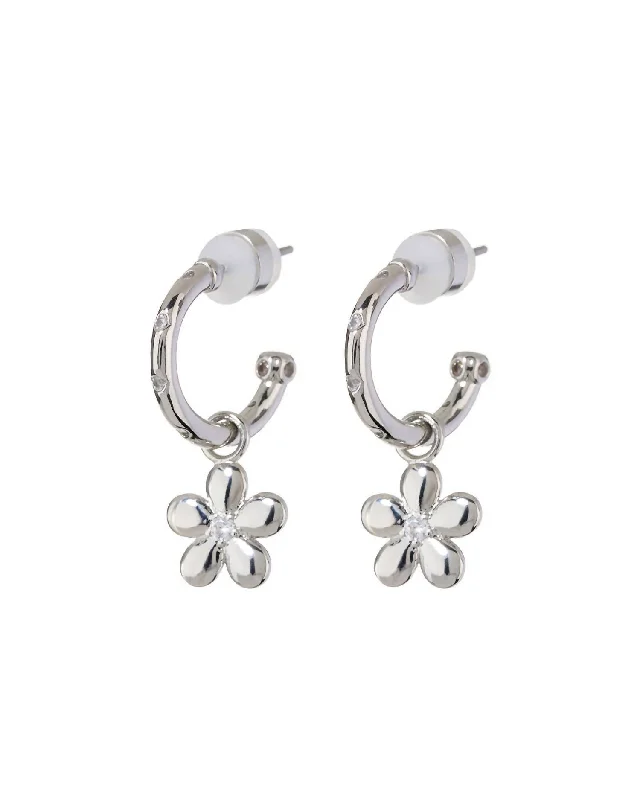 Affordable Luxury Jewelry For Every Occasion Diamonte Daisy Hoops In Silver