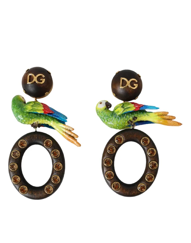 Exclusive Online Jewelry Sale – Don't Wait Dolce & Gabbana multi Parrot Wood Brass Crystal Embellished Women's Earrings Exclusive Online Jewelry Sale – Don't Wait Dolce & Gabbana multi Parrot Wood Brass Crystal Embellished Women's Earrings