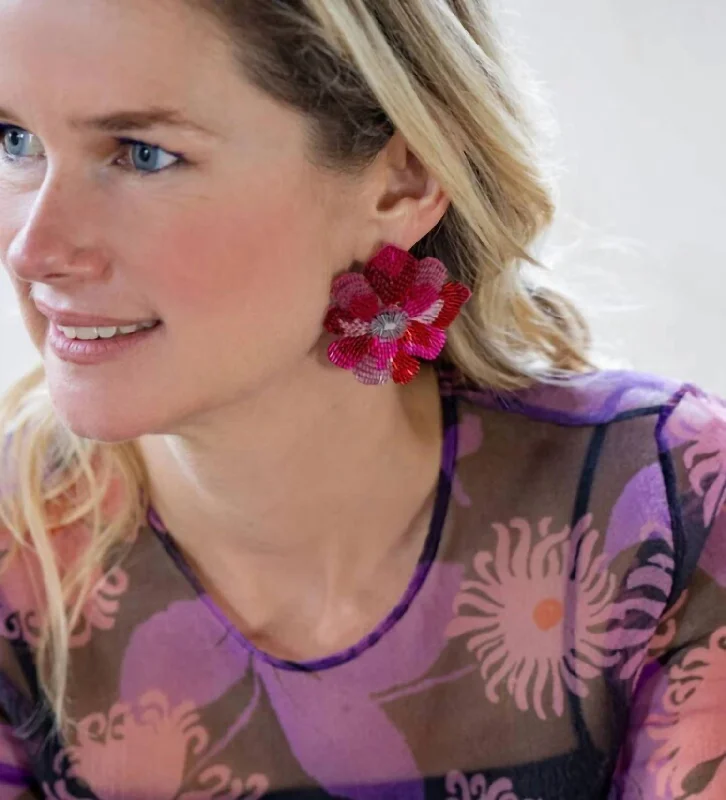 Glamorous Jewelry, Glamorous Deals – Shop Now Dulce Floral Earring In Pink