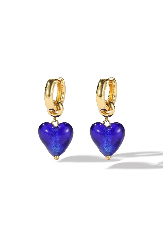 Timeless Elegance At Unbelievable Discounts Esmée Blue Glaze Heart Dangle Earrings