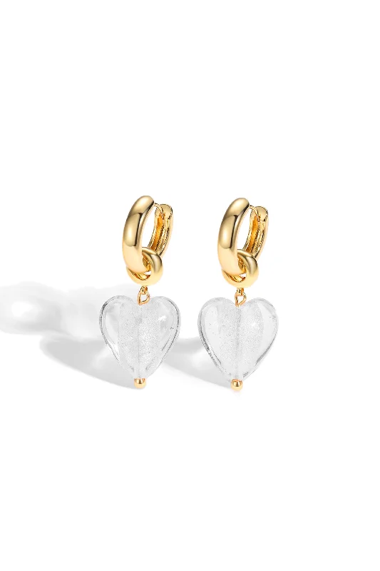 Flash Sale On Exquisite Jewelry – Don't Miss Out Esmée White Clear Glaze Heart Dangle Earrings Flash Sale On Exquisite Jewelry – Don't Miss Out Esmée White Clear Glaze Heart Dangle Earrings