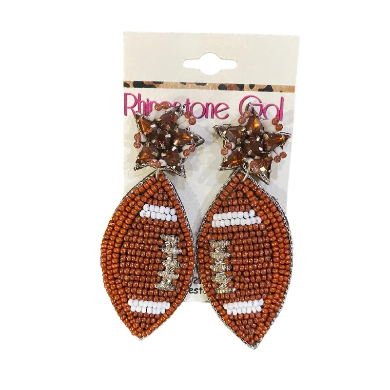 Luxury Jewelry Sale – Elegant Styles At Unbeatable Prices Football Seed Bead Earrings In Brown Luxury Jewelry Sale – Elegant Styles At Unbeatable Prices Football Seed Bead Earrings In Brown