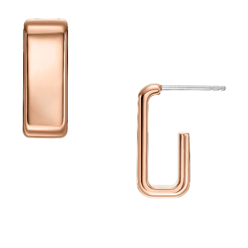 Seasonal Jewelry Sale – Upgrade Your Collection Fossil Women's Archival Core Essentials Rose Gold-Tone Stainless Steel Hoop Earrings Seasonal Jewelry Sale – Upgrade Your Collection Fossil Women's Archival Core Essentials Rose Gold-Tone Stainless Steel Hoop Earrings