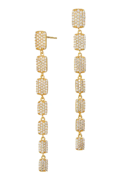 Make Your Outfit Shine With Discounted Jewelry Gold CZ Tag dangle earrings