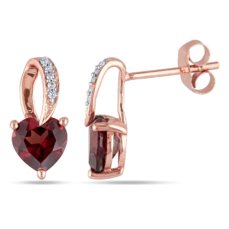 Unmissable Jewelry Sale – Shop Before It's Too Late Heart Shaped Garnet Earrings with Diamonds in 10k Rose Gold Unmissable Jewelry Sale – Shop Before It's Too Late Heart Shaped Garnet Earrings with Diamonds in 10k Rose Gold