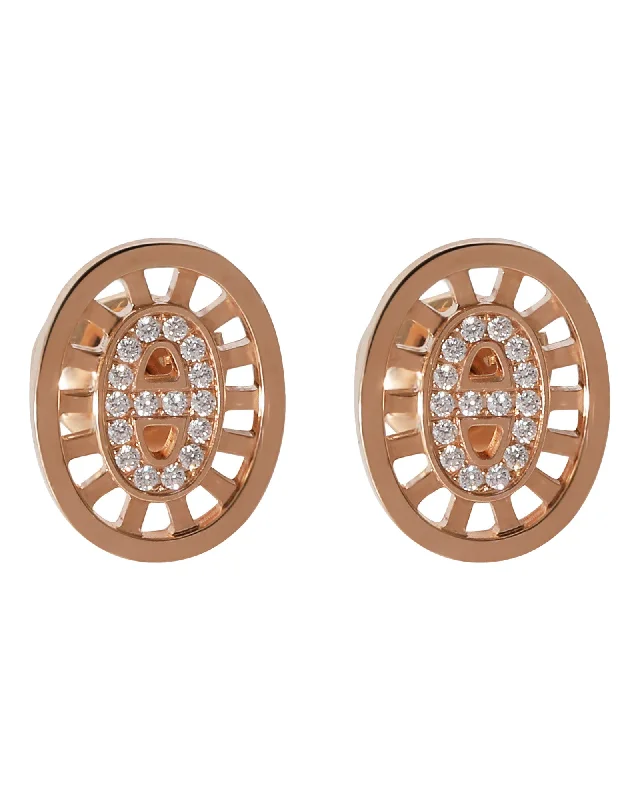 Personalized Engraved Jewelry For Meaningful Gifts Hermès Chaine d'ancre Divine Earrings in 18k Rose Gold 0.13 CTW Personalized Engraved Jewelry For Meaningful Gifts Hermès Chaine d'ancre Divine Earrings in 18k Rose Gold 0.13 CTW