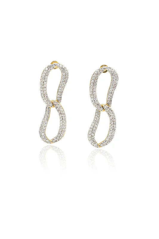 The Perfect Jewelry Piece At The Perfect Discount Infinity Pavé Ovate Loop Hoop Earrings