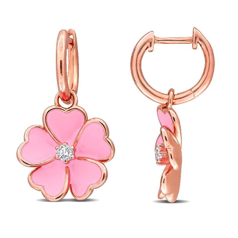Elegant Designs, Unbeatable Discounts – Shop Jewelry Now Mimi & Max 1/6ct TGW White Topaz Pink Enamel Plated Flower Hoop Earrings Rose Silver Elegant Designs, Unbeatable Discounts – Shop Jewelry Now Mimi & Max 1/6ct TGW White Topaz Pink Enamel Plated Flower Hoop Earrings Rose Silver