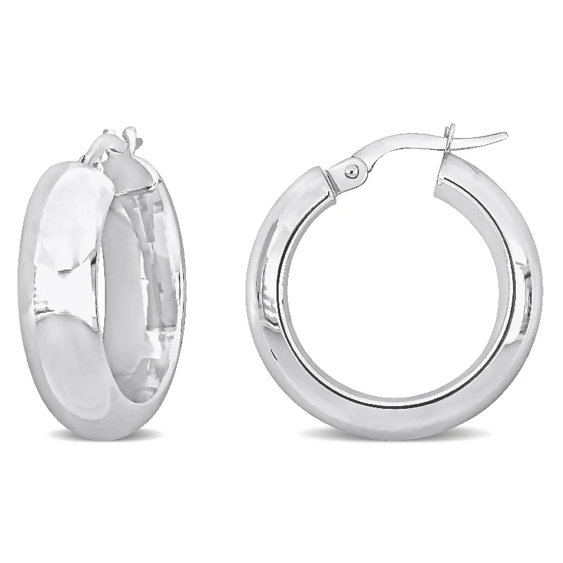 Shop Jewelry That Shines Without The High Price Mimi & Max 22mm Huggie Hoop Earrings in 10k White Gold Shop Jewelry That Shines Without The High Price Mimi & Max 22mm Huggie Hoop Earrings in 10k White Gold