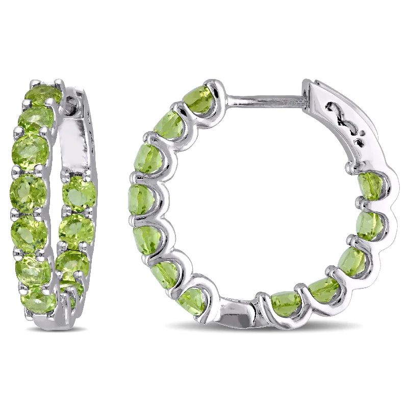 Save On Luxury Jewelry Pieces – Limited-Time Offers Mimi & Max 3 4/5ct TGW Peridot Inside Outside Hoop Earrings in Sterling Silver Save On Luxury Jewelry Pieces – Limited-Time Offers Mimi & Max 3 4/5ct TGW Peridot Inside Outside Hoop Earrings in Sterling Silver