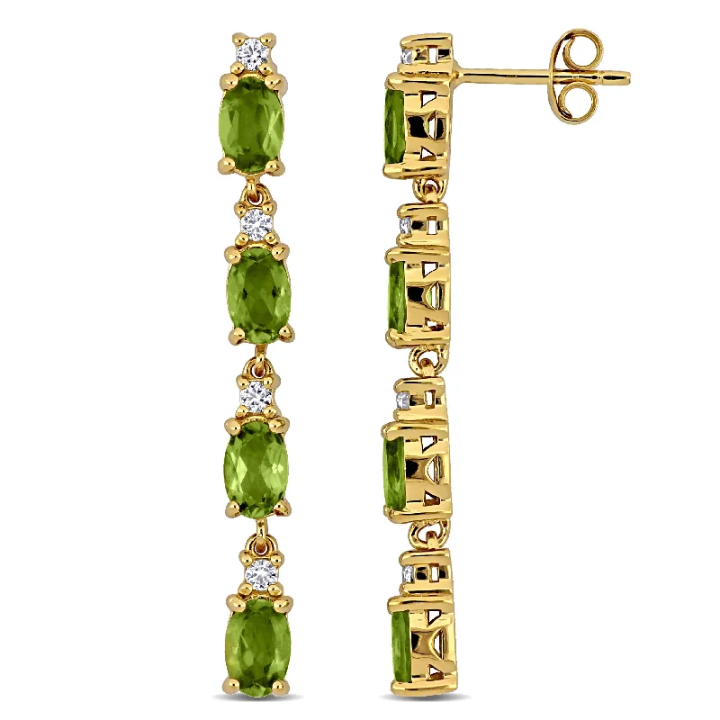 Dazzle With Discounts – Shop Jewelry On Sale Mimi & Max 4 1/3ct TGW Peridot and White Topaz Drop Earrings in Yellow Plated Sterling Silver Dazzle With Discounts – Shop Jewelry On Sale Mimi & Max 4 1/3ct TGW Peridot and White Topaz Drop Earrings in Yellow Plated Sterling Silver