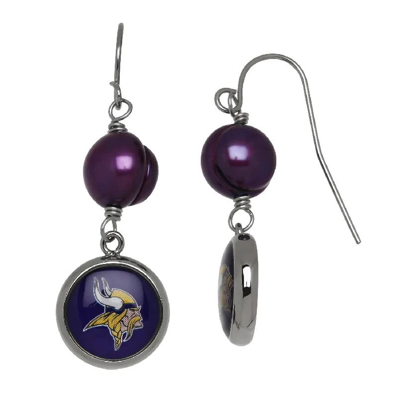 Premium Jewelry Now Available At Special Discounts Minnesota Vikings Earrings In Purple/blue Premium Jewelry Now Available At Special Discounts Minnesota Vikings Earrings In Purple/blue