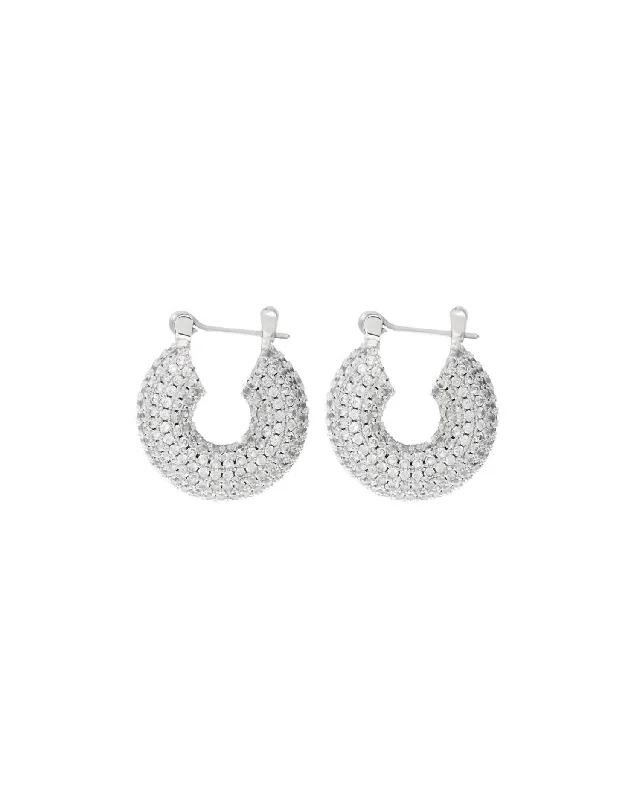 Elegant Jewelry, Exclusive Prices – Shop Now Pave Mini Donut Hoops In Silver