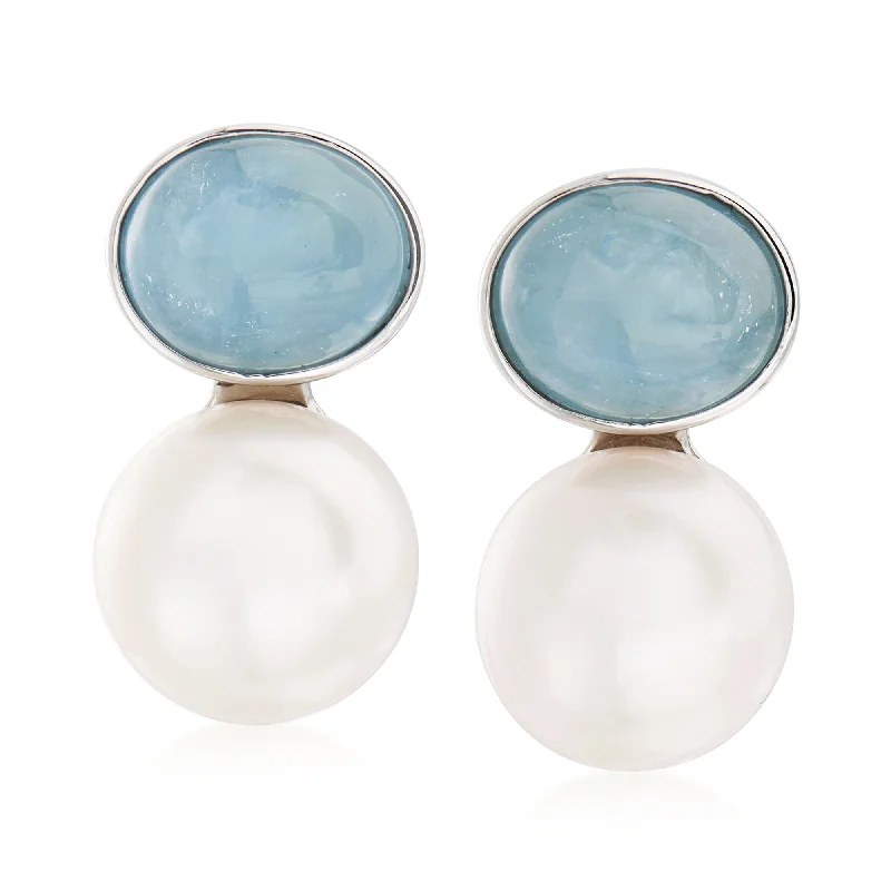 Get The Best Deals On Timeless Jewelry Pieces Ross-Simons 13.5-14mm Cultured Pearl and 10.00 Aquamarine Earrings in Sterling Silver Get The Best Deals On Timeless Jewelry Pieces Ross-Simons 13.5-14mm Cultured Pearl and 10.00 Aquamarine Earrings in Sterling Silver