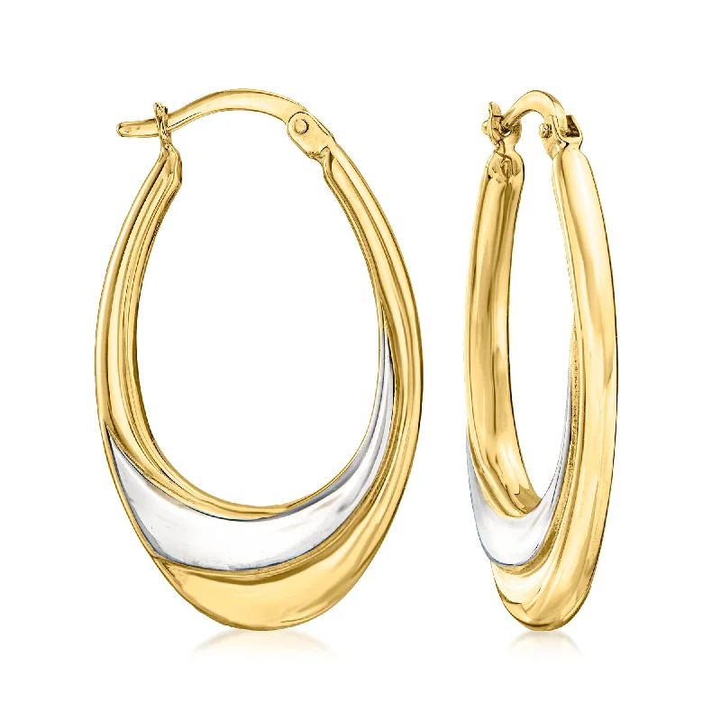 Breathtaking Jewelry At Limited-Time Savings Ross-Simons 14kt 2-Tone Gold Oval Hoop Earrings Breathtaking Jewelry At Limited-Time Savings Ross-Simons 14kt 2-Tone Gold Oval Hoop Earrings
