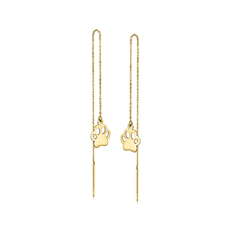 The Ultimate Jewelry Sale – Shop Premium Styles Ross-Simons 14kt Yellow Gold Paw Print Threader Earrings The Ultimate Jewelry Sale – Shop Premium Styles Ross-Simons 14kt Yellow Gold Paw Print Threader Earrings