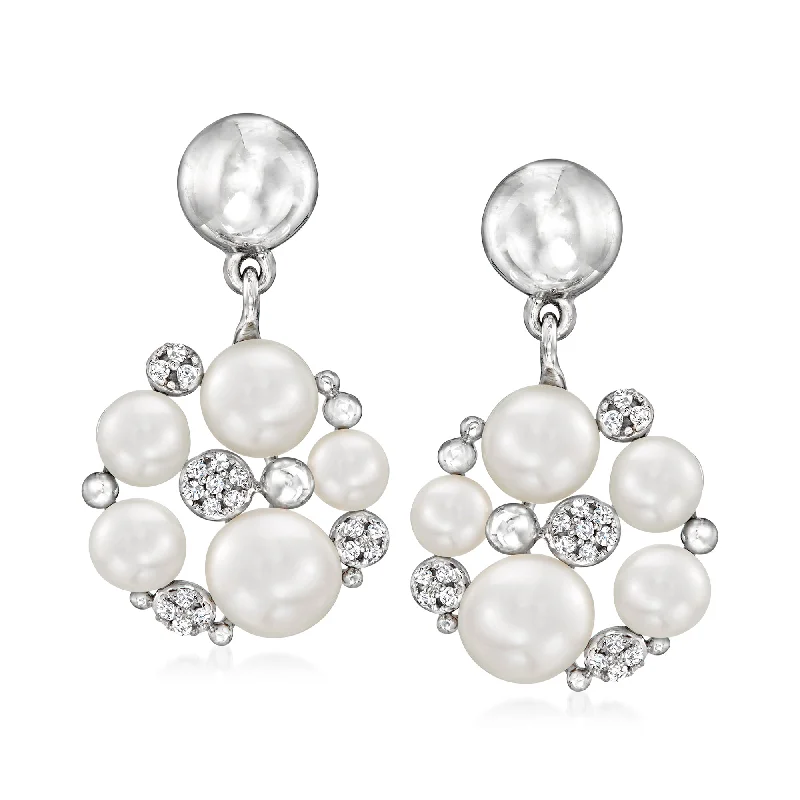Breathtaking Jewelry At Limited-Time Savings Ross-Simons 3.5-6.5mm Cultured Pearl and . Diamond Drop Earrings in Sterling Silver Breathtaking Jewelry At Limited-Time Savings Ross-Simons 3.5-6.5mm Cultured Pearl and . Diamond Drop Earrings in Sterling Silver
