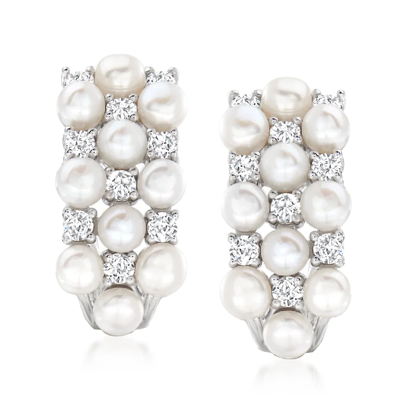 Special Jewelry Deals – Upgrade Your Collection Ross-Simons 3mm Cultured Pearl and . White Topaz Earrings in Sterling Silver Special Jewelry Deals – Upgrade Your Collection Ross-Simons 3mm Cultured Pearl and . White Topaz Earrings in Sterling Silver