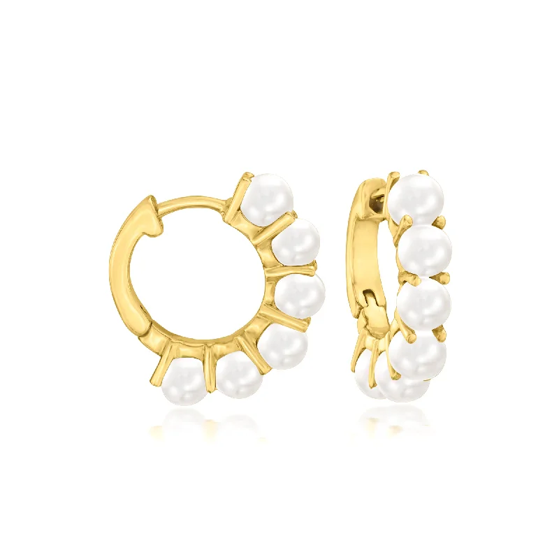 Premium Jewelry At Special Low Prices For A Limited Time Ross-Simons 3mm Cultured Pearl Huggie Hoop Earrings in 14kt Gold Premium Jewelry At Special Low Prices For A Limited Time Ross-Simons 3mm Cultured Pearl Huggie Hoop Earrings in 14kt Gold