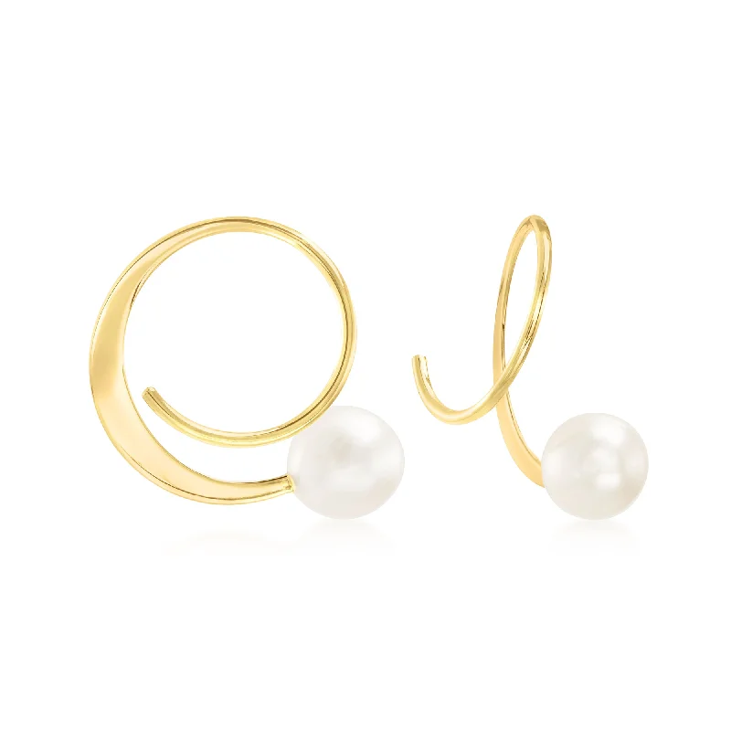 Bohemian-Inspired Jewelry For Free-Spirited Fashion Ross-Simons 5.5-6mm Cultured Pearl Spiral Hoop Earrings in 14kt Yellow Gold Bohemian-Inspired Jewelry For Free-Spirited Fashion Ross-Simons 5.5-6mm Cultured Pearl Spiral Hoop Earrings in 14kt Yellow Gold