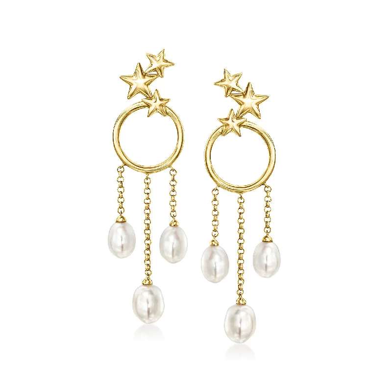 Elegant Jewelry Styles At Budget-Friendly Prices Ross-Simons 5-6mm Cultured Pearl Celestial Drop Earrings in 18kt Gold Over Sterling Elegant Jewelry Styles At Budget-Friendly Prices Ross-Simons 5-6mm Cultured Pearl Celestial Drop Earrings in 18kt Gold Over Sterling