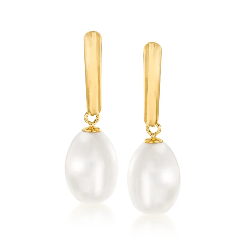 Special Offers On Handcrafted And Designer Jewelry Ross-Simons 8.5-9mm Cultured Pearl Drop Earrings in 14kt Yellow Gold Special Offers On Handcrafted And Designer Jewelry Ross-Simons 8.5-9mm Cultured Pearl Drop Earrings in 14kt Yellow Gold