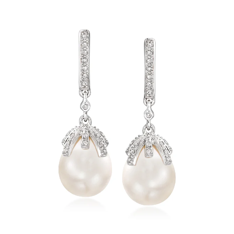 Best Jewelry Sale Prices – Limited-Time Offer Ross-Simons 9-9.5mm Cultured Pearl and . Diamond Drop Earrings in Sterling Silver Best Jewelry Sale Prices – Limited-Time Offer Ross-Simons 9-9.5mm Cultured Pearl and . Diamond Drop Earrings in Sterling Silver