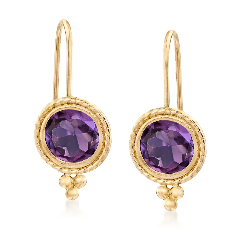 Discover Unique Jewelry With Special Limited-Time Offers Ross-Simons Amethyst Drop Earrings in 14kt Yellow Gold Discover Unique Jewelry With Special Limited-Time Offers Ross-Simons Amethyst Drop Earrings in 14kt Yellow Gold