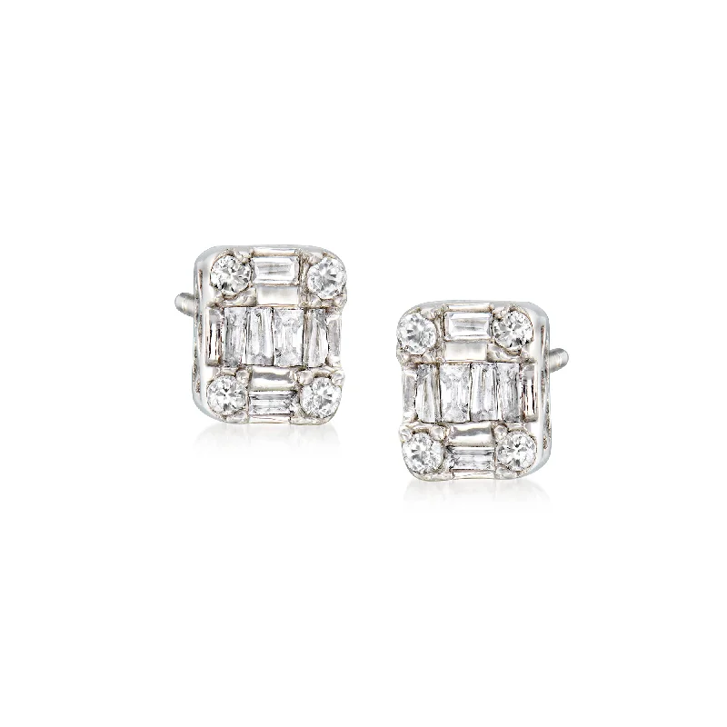 Unmissable Jewelry Clearance – Final Reductions Ross-Simons Baguette and Round Diamond Cluster Earrings in 14kt White Gold Unmissable Jewelry Clearance – Final Reductions Ross-Simons Baguette and Round Diamond Cluster Earrings in 14kt White Gold
