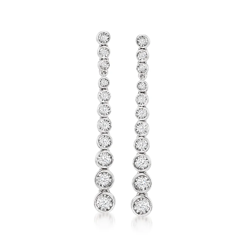 Flash Sale On Exquisite Jewelry – Don't Miss Out Ross-Simons Bezel-Set Diamond Drop Earrings in Sterling Silver Flash Sale On Exquisite Jewelry – Don't Miss Out Ross-Simons Bezel-Set Diamond Drop Earrings in Sterling Silver