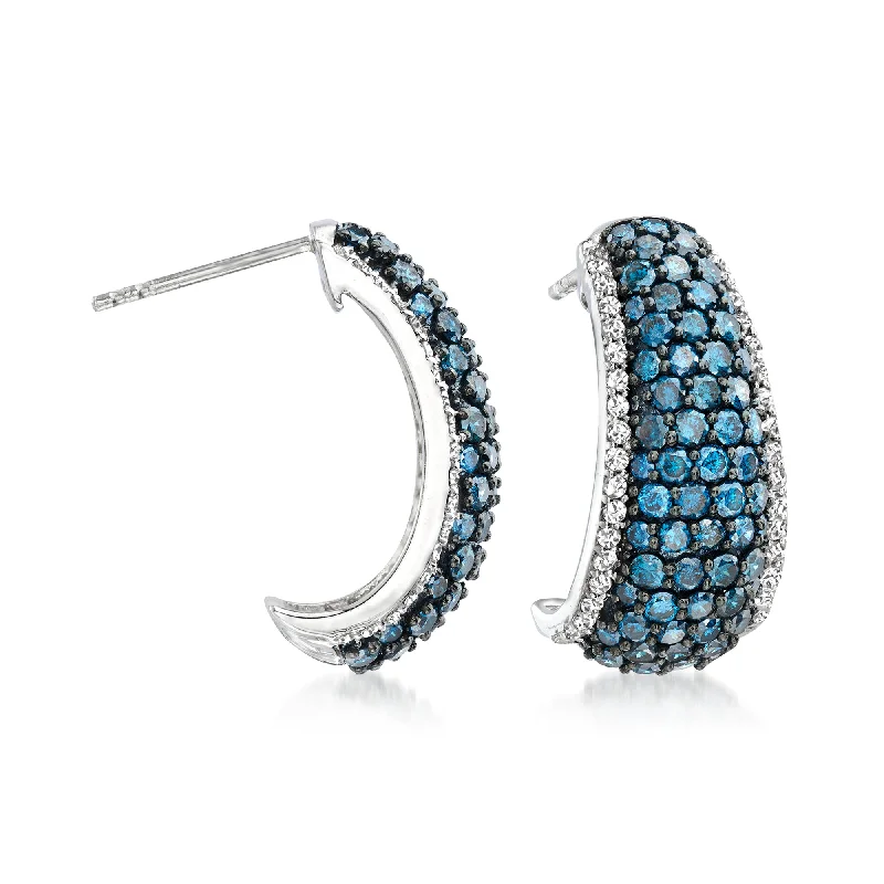 Timeless Jewelry Styles At Wallet-Friendly Prices Ross-Simons Blue Diamond J-Hoop Earrings in Sterling Silver Timeless Jewelry Styles At Wallet-Friendly Prices Ross-Simons Blue Diamond J-Hoop Earrings in Sterling Silver