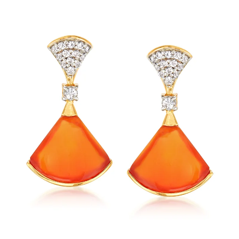 Huge Savings On Premium Jewelry Styles Ross-Simons Carnelian and . White Topaz Drop Earrings in 18kt Gold Over Sterling Huge Savings On Premium Jewelry Styles Ross-Simons Carnelian and . White Topaz Drop Earrings in 18kt Gold Over Sterling