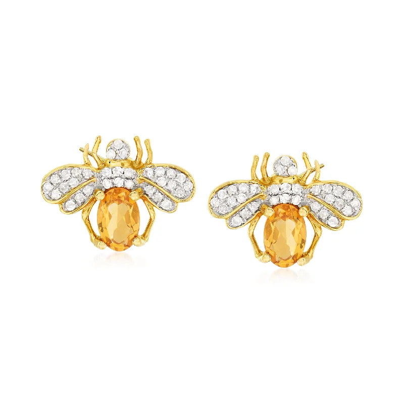 Personalized Jewelry At Special Discount Rates Ross-Simons Citrine and . Diamond Bee Earrings in 14kt Yellow Gold Personalized Jewelry At Special Discount Rates Ross-Simons Citrine and . Diamond Bee Earrings in 14kt Yellow Gold