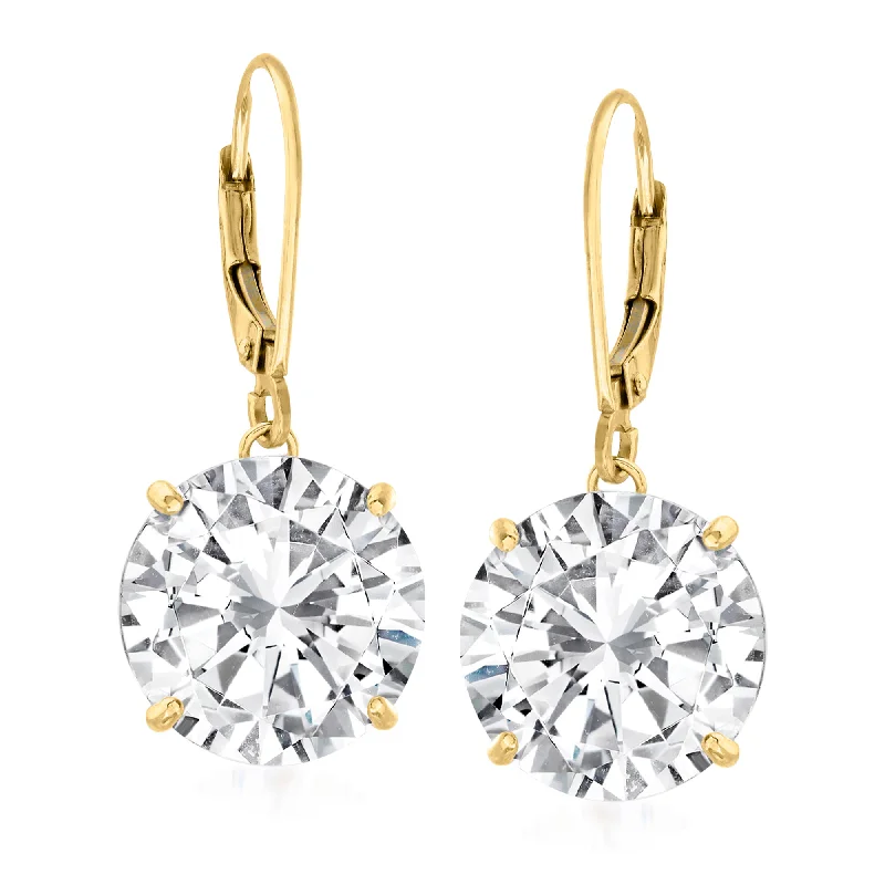 Personalized Jewelry At Special Discount Rates Ross-Simons CZ Drop Earrings in 14kt Yellow Gold Personalized Jewelry At Special Discount Rates Ross-Simons CZ Drop Earrings in 14kt Yellow Gold
