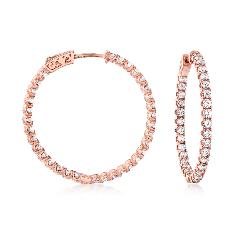Best Jewelry Sale Prices – Limited-Time Offer Ross-Simons CZ Inside-Outside Hoop Earrings in 18kt Rose Gold Over Sterling Best Jewelry Sale Prices – Limited-Time Offer Ross-Simons CZ Inside-Outside Hoop Earrings in 18kt Rose Gold Over Sterling