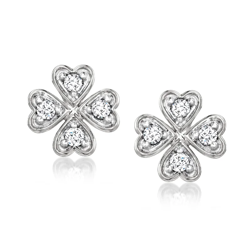 Elegant Jewelry, Affordable Luxury – Shop Now Ross-Simons Diamond 4-Leaf Clover Earrings in Sterling Silver Elegant Jewelry, Affordable Luxury – Shop Now Ross-Simons Diamond 4-Leaf Clover Earrings in Sterling Silver