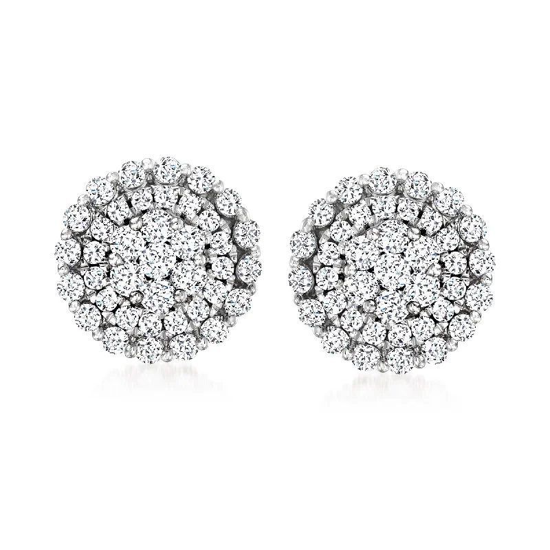 Shop Jewelry That Shines Without The High Price Ross-Simons Diamond Cluster Earrings in 14kt White Gold Shop Jewelry That Shines Without The High Price Ross-Simons Diamond Cluster Earrings in 14kt White Gold