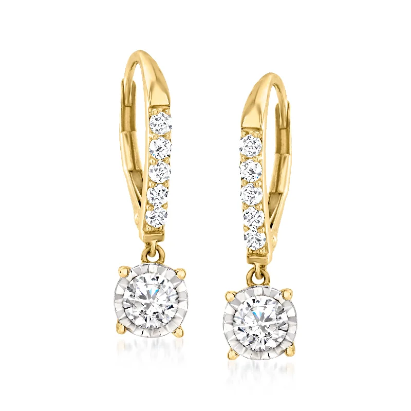 The Perfect Jewelry Piece At The Perfect Price Ross-Simons Diamond Drop Earrings in 14kt Yellow Gold The Perfect Jewelry Piece At The Perfect Price Ross-Simons Diamond Drop Earrings in 14kt Yellow Gold