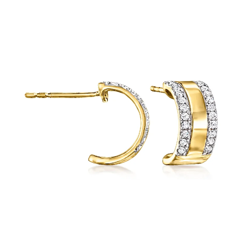 Limited-Stock Jewelry Sale – Shop Before It's Gone Ross-Simons Diamond-Edge C-Hoop Earrings in 18kt Yellow Gold Limited-Stock Jewelry Sale – Shop Before It's Gone Ross-Simons Diamond-Edge C-Hoop Earrings in 18kt Yellow Gold