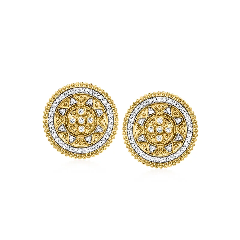 Modern Jewelry At Exclusive Discounts – Shop Today Ross-Simons Diamond Etruscan-Style Circle Earrings in 18kt Gold Over Sterling Modern Jewelry At Exclusive Discounts – Shop Today Ross-Simons Diamond Etruscan-Style Circle Earrings in 18kt Gold Over Sterling