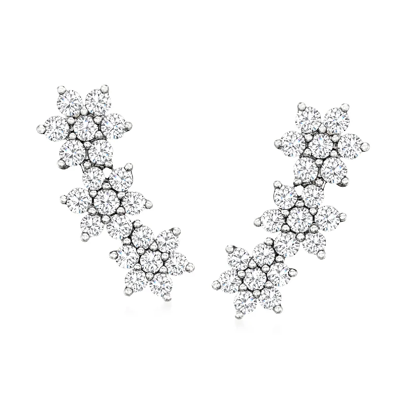 Shine Without Limits – Jewelry Sale Happening Now Ross-Simons Diamond Floral Ear Climbers in 2-Tone Sterling Silver Shine Without Limits – Jewelry Sale Happening Now Ross-Simons Diamond Floral Ear Climbers in 2-Tone Sterling Silver