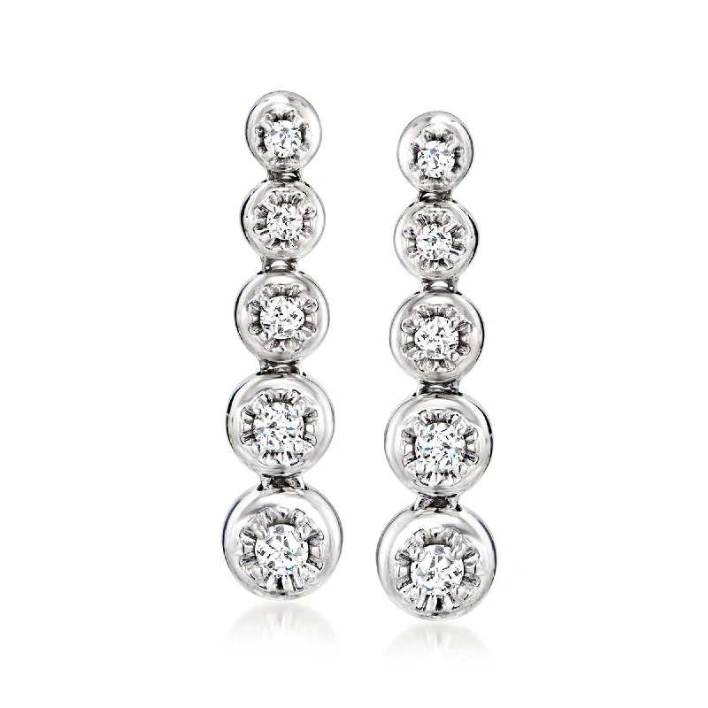 Grab Your Favorite Jewelry At The Lowest Prices Ross-Simons Diamond Graduated Circle Drop Earrings in Sterling Silver Grab Your Favorite Jewelry At The Lowest Prices Ross-Simons Diamond Graduated Circle Drop Earrings in Sterling Silver