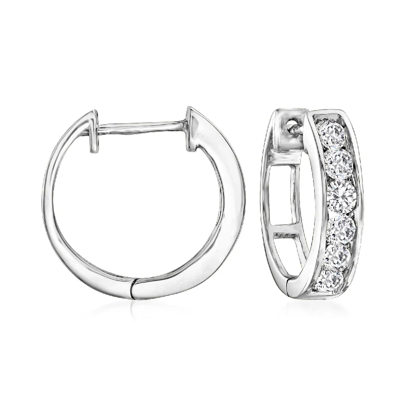 Grab Stylish Jewelry Before The Sale Ends Ross-Simons Diamond Huggie Hoop Earrings in 14kt White Gold Grab Stylish Jewelry Before The Sale Ends Ross-Simons Diamond Huggie Hoop Earrings in 14kt White Gold