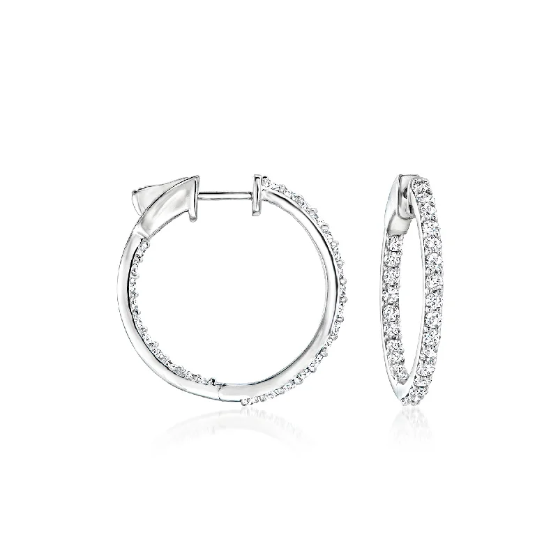 Affordable Luxury Jewelry – Style At A Great Price Ross-Simons Diamond Inside-Outside Hoop Earrings in 14kt White Gold Affordable Luxury Jewelry – Style At A Great Price Ross-Simons Diamond Inside-Outside Hoop Earrings in 14kt White Gold
